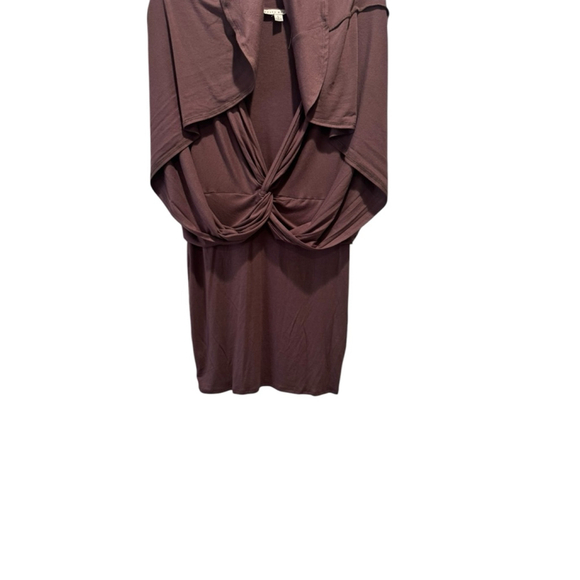 Women's Haute Monde Brown Twist Front Midi Dress Size L - Picture 4 of 5